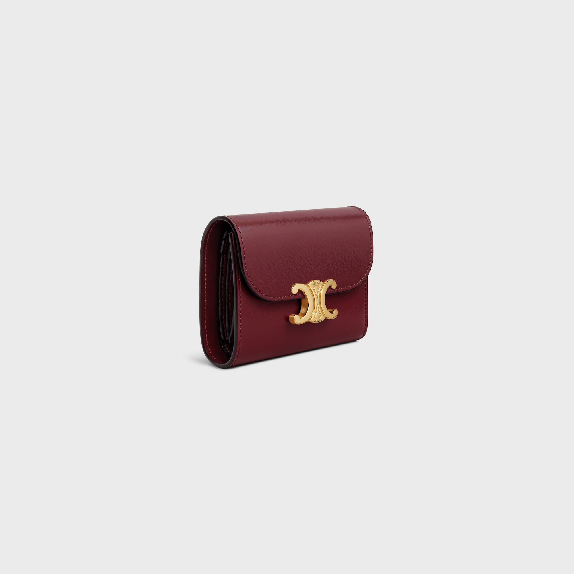 SMALL FLAP WALLER TRIOMPHE IN SHINY CALFSKIN LIGHT BURGUNDY - Image 2